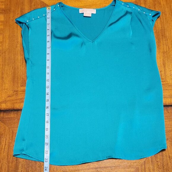 MICHAEL Michael Kors Teal Satin Blouse - Picture 8 of 9